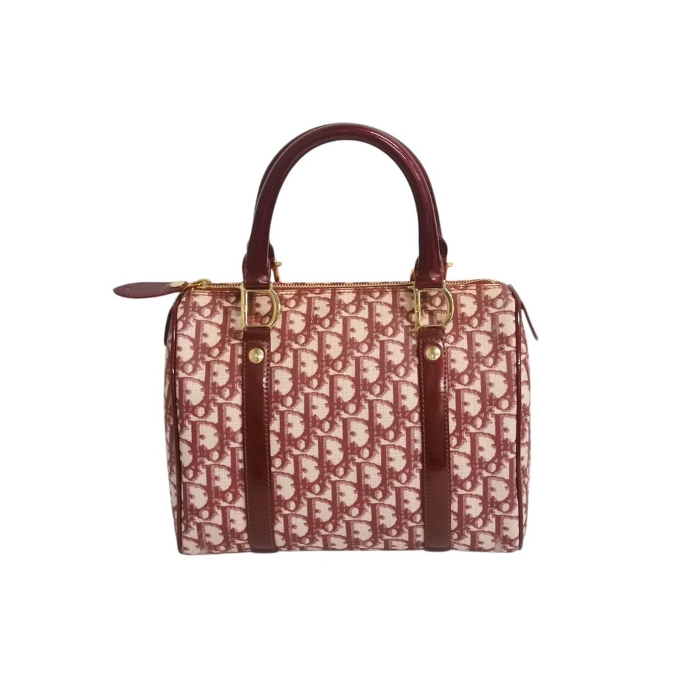 Christian Dior Speedy Boston Trotter Canvas Jacquard Handbag Red